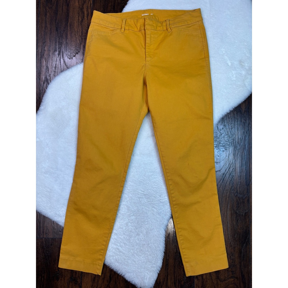 Old Navy Pixie Pants 8 Yellow Slim Fit Ankle Chino Stretch Cotton Twill Women